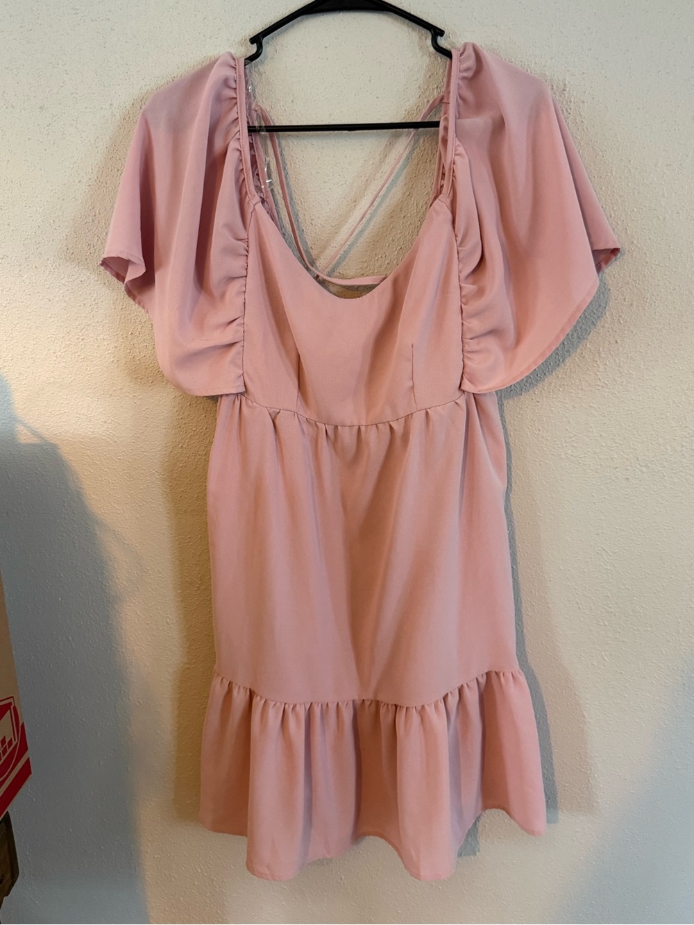 Pink(m) HYFVE Flutter Sleeve Mini Dress -